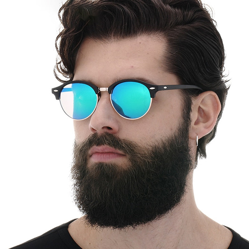 Round Retro Half Frame Summer Style Sun Glasses