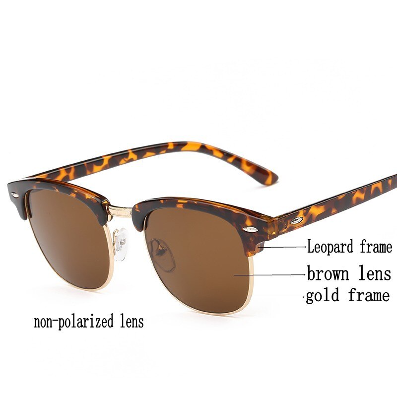Polarized Sunglasses Semi Rimless Retro