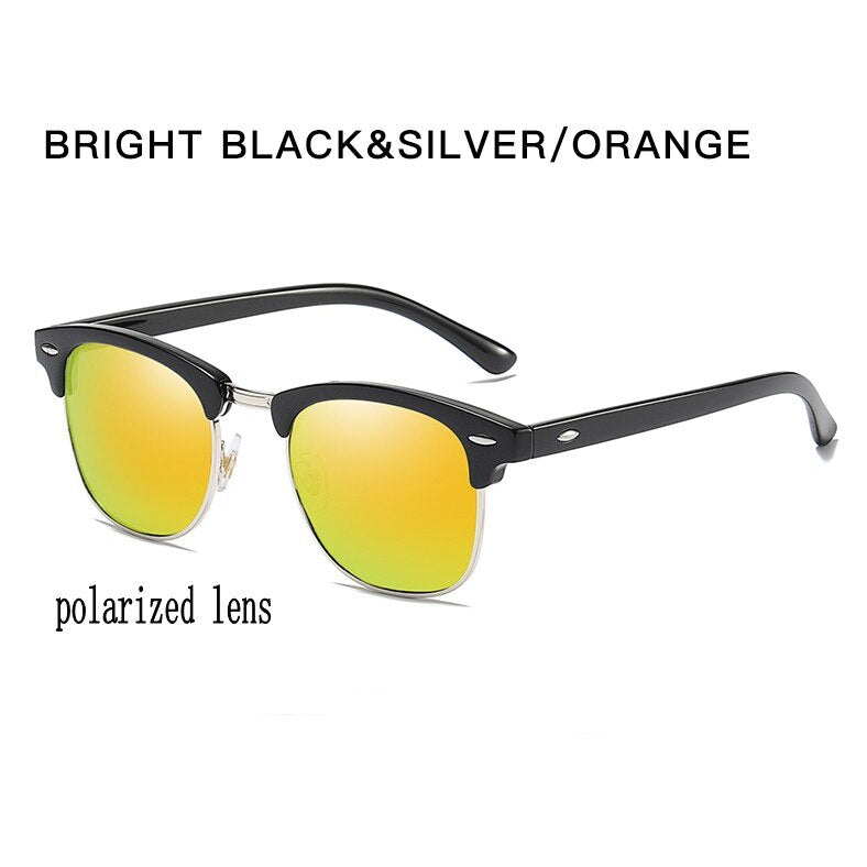 Polarized Sunglasses Semi Rimless Retro