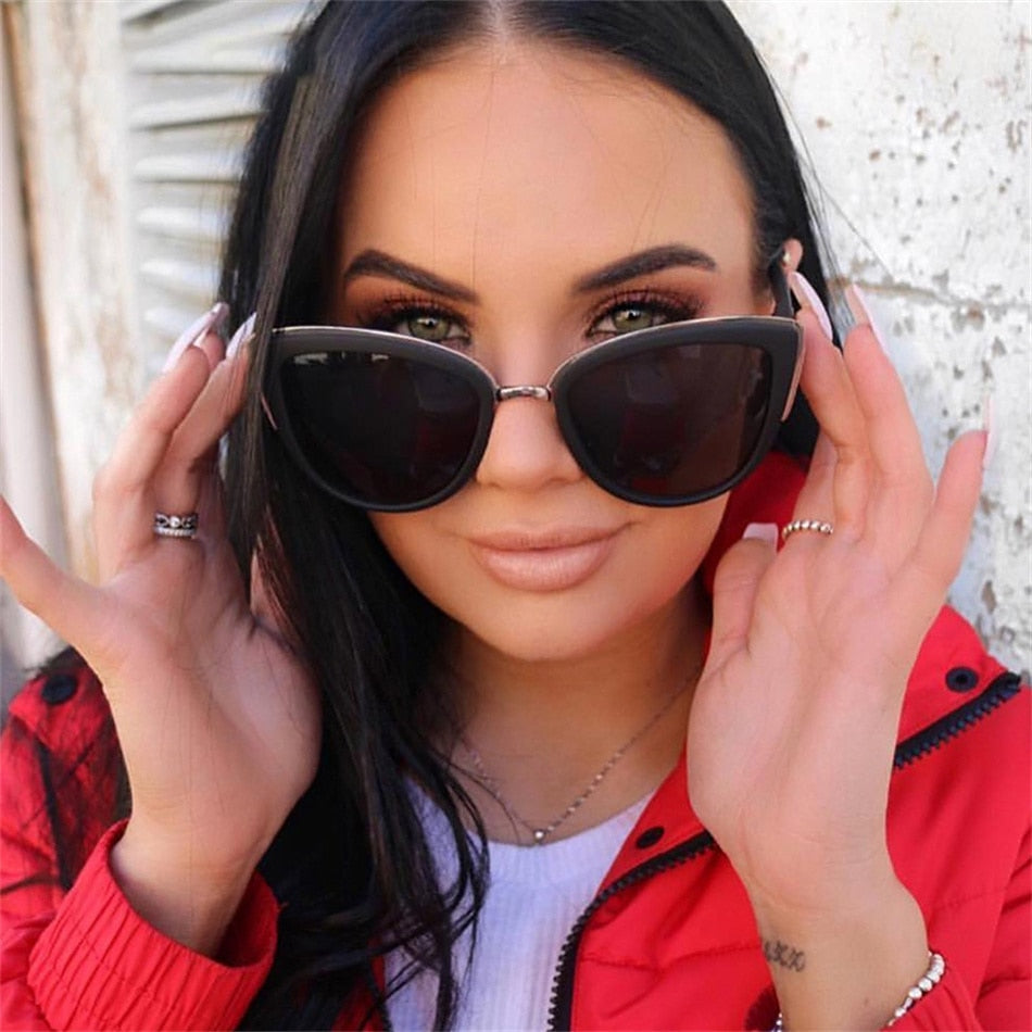 Retro Cateye Sunglasses Vintage Gradient Glasses