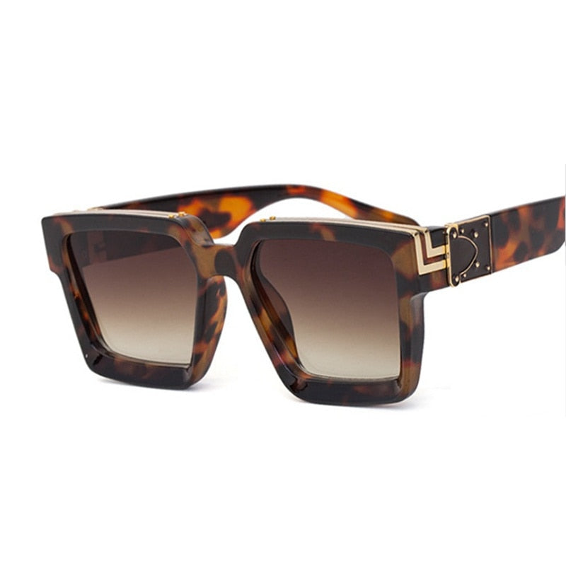 Luxury Square Sunglasses Designer Mirror Travel Sun Glasses
