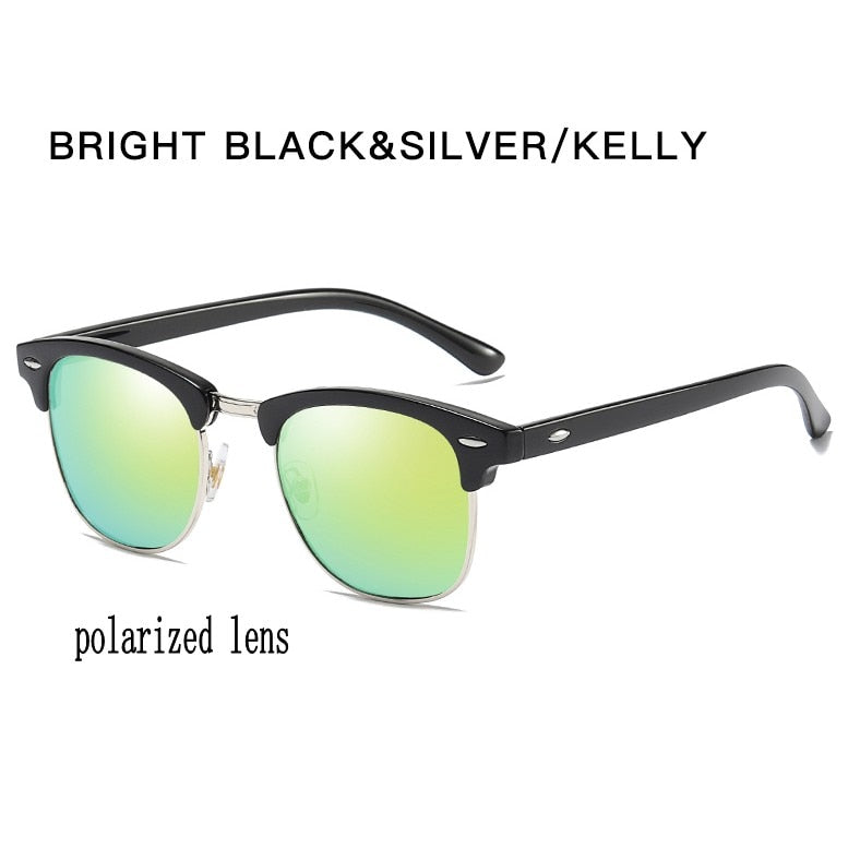 Polarized Sunglasses Semi Rimless Retro