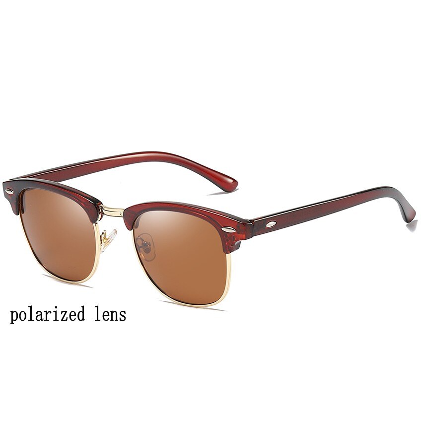 Polarized Sunglasses Semi Rimless Retro