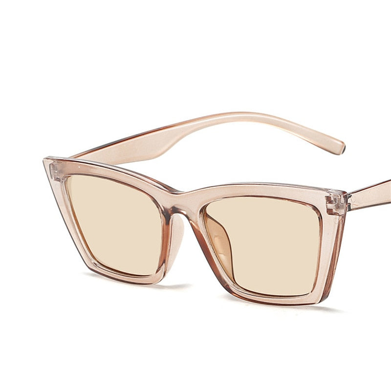 Vintage Cat Eye Sunglasses Square Small Frame