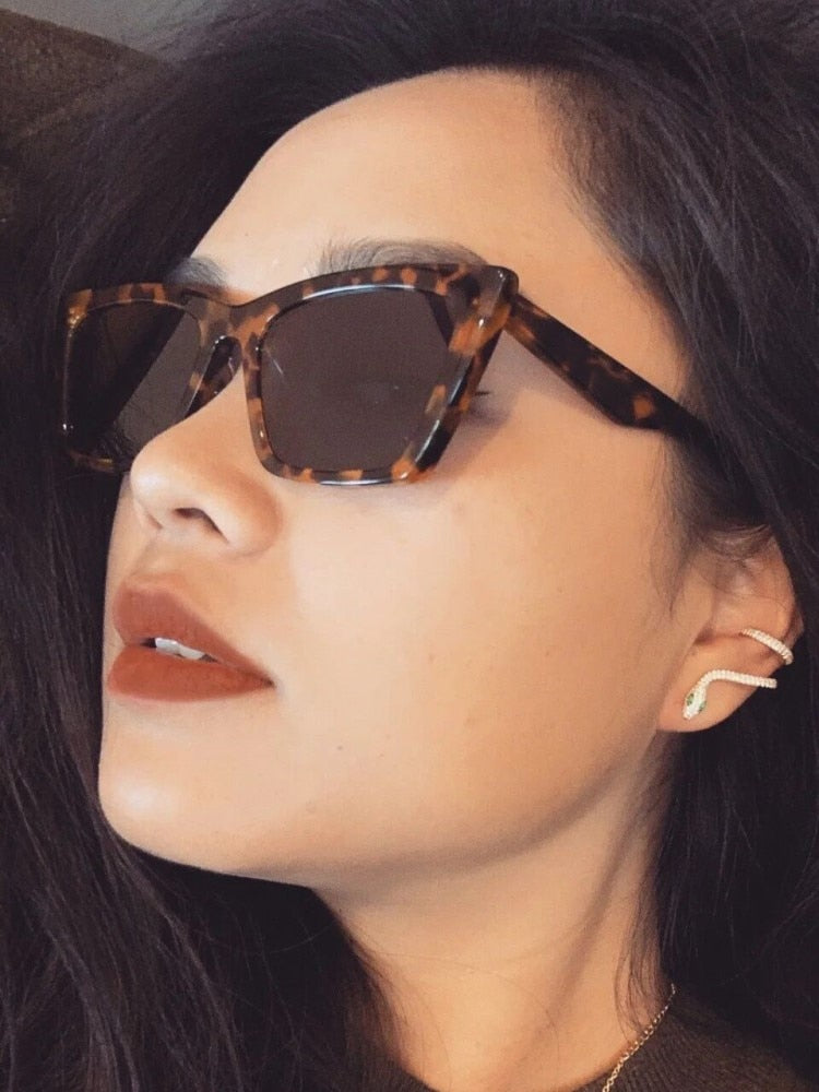 Vintage Cat Eye Sunglasses Square Small Frame
