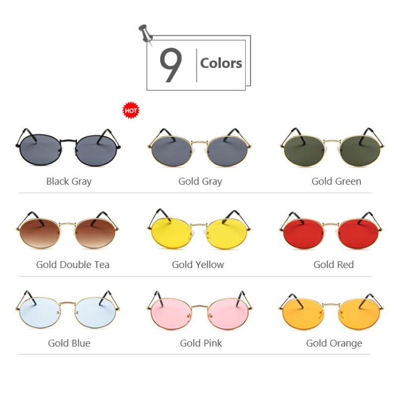 Retro Oval Designer Vintage Sun Glasses