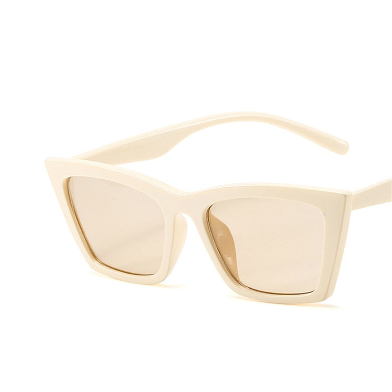 Vintage Cat Eye Sunglasses Square Small Frame