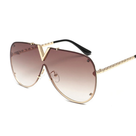 New Fashion Pilot Sunglasses Oversized Metal Luxury Sun Glasses