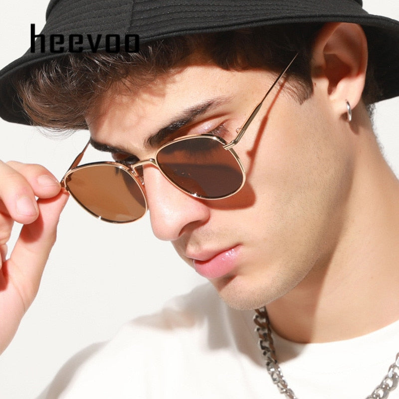 Vintage Small Round Square Sunglasses Metal Frame